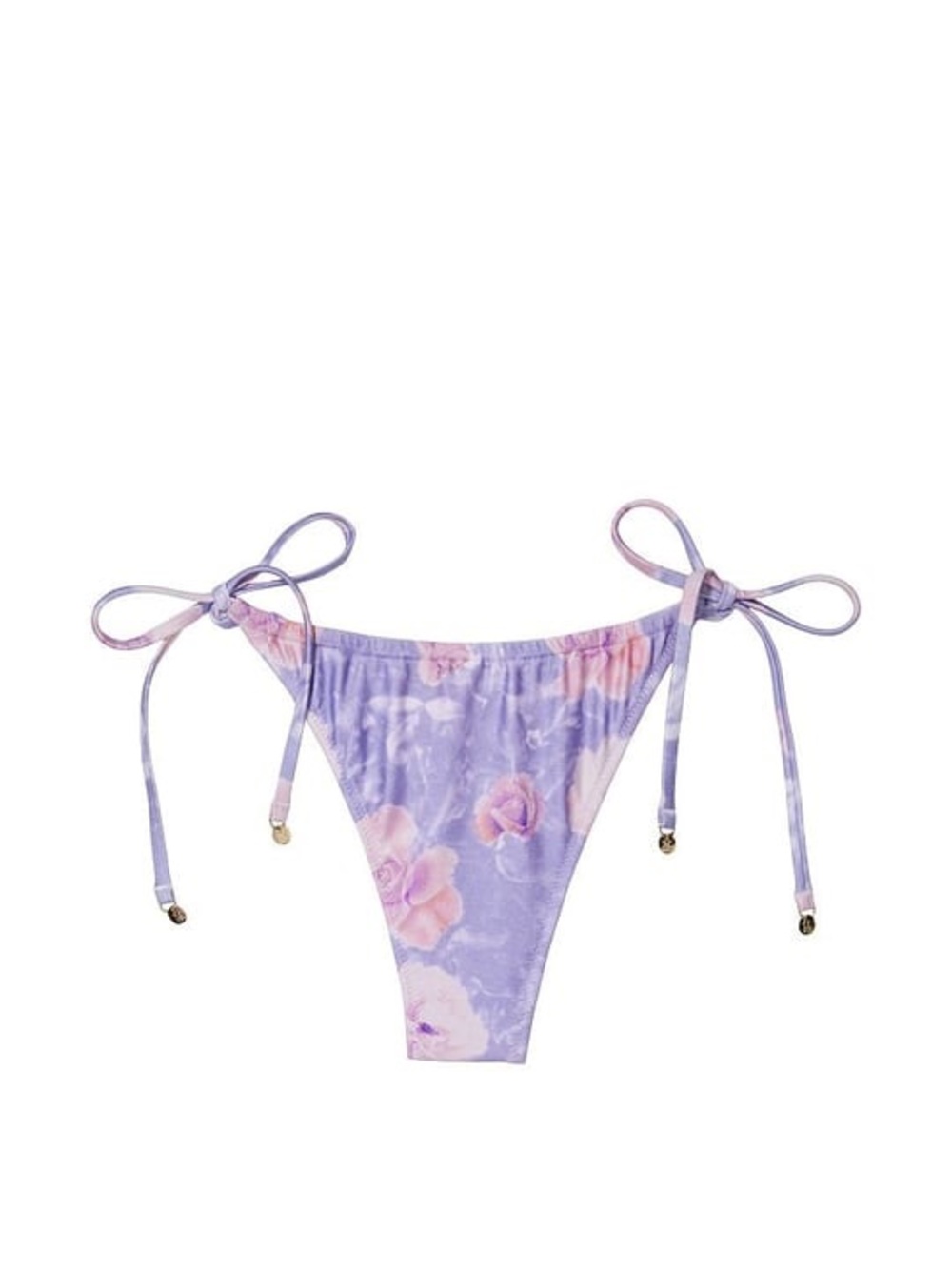 Victoria’s Secret M Tie-Side Mermaids Dreams Floral Bikini Bottom Lavender Pink